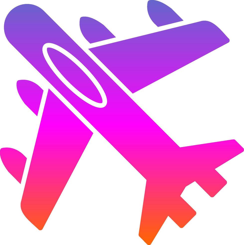 Jet Plane Glyph Gradient Icon vector