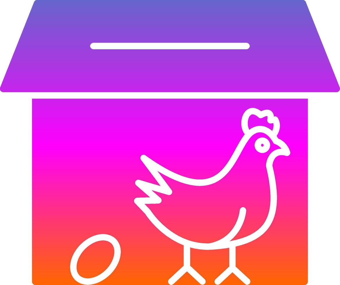 Chicken Coop Glyph Gradient Icon vector