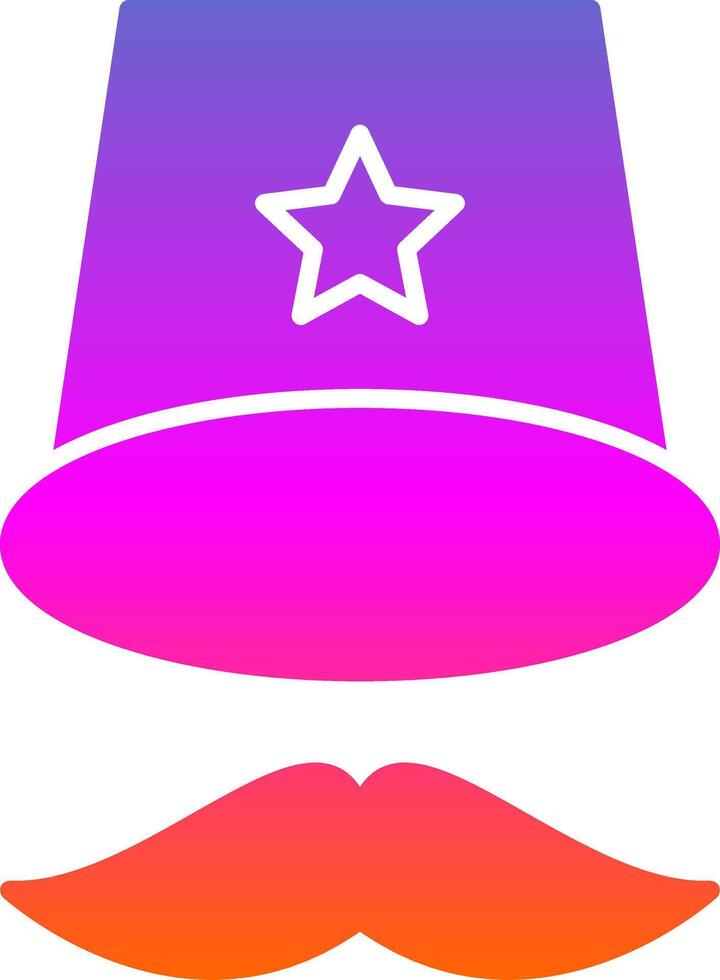 Top Hat Glyph Gradient Icon vector
