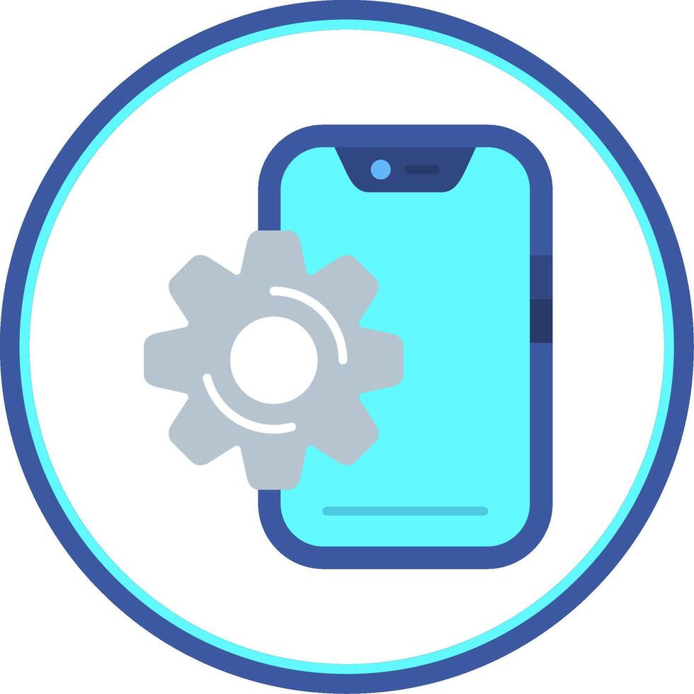 Setting Flat Circle Uni Icon vector