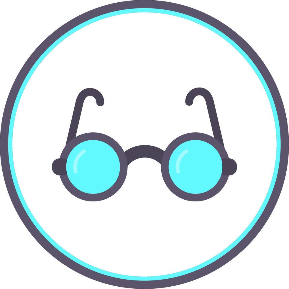 Eyeglasses Flat Circle Uni Icon vector