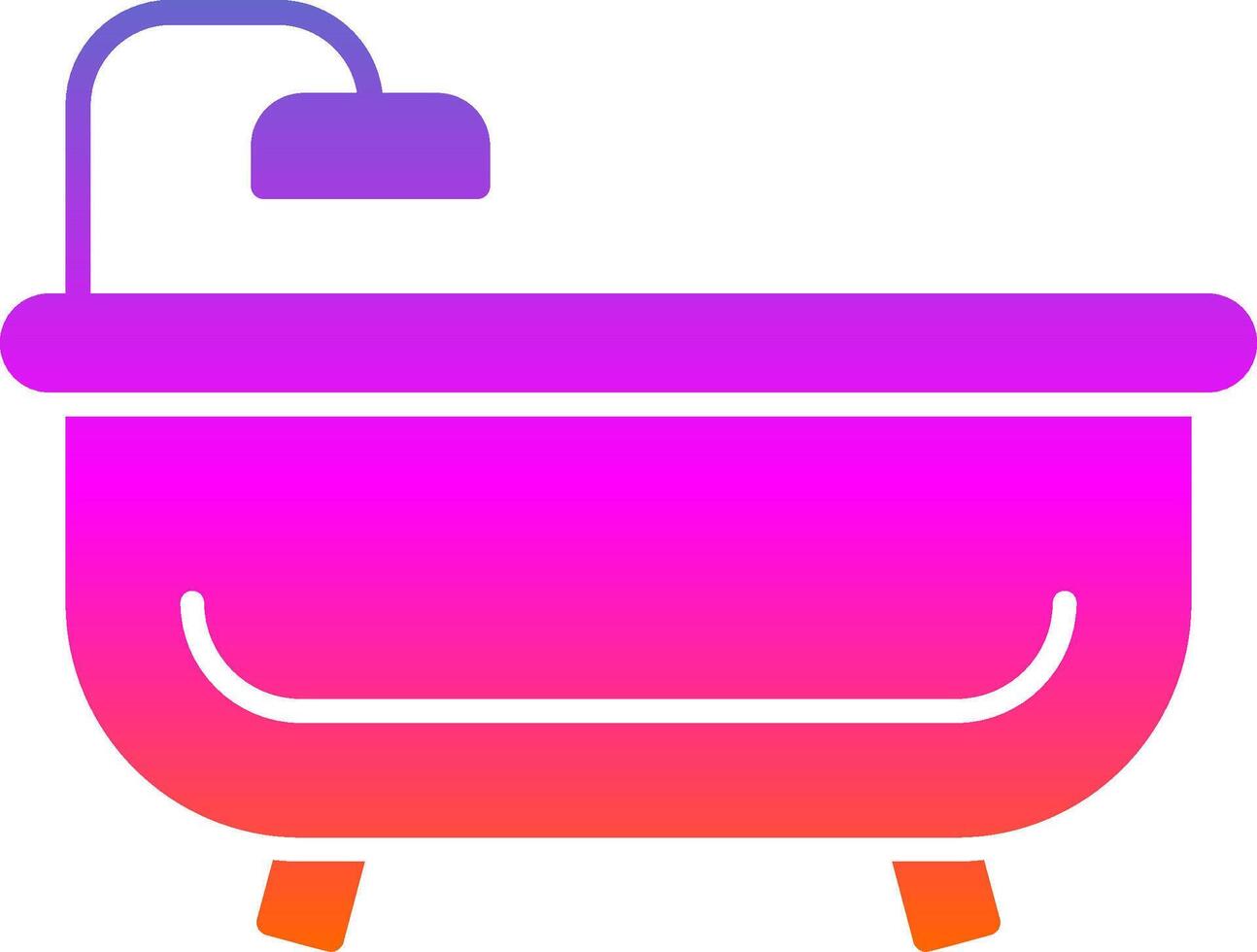 Bath Tub Glyph Gradient Icon vector