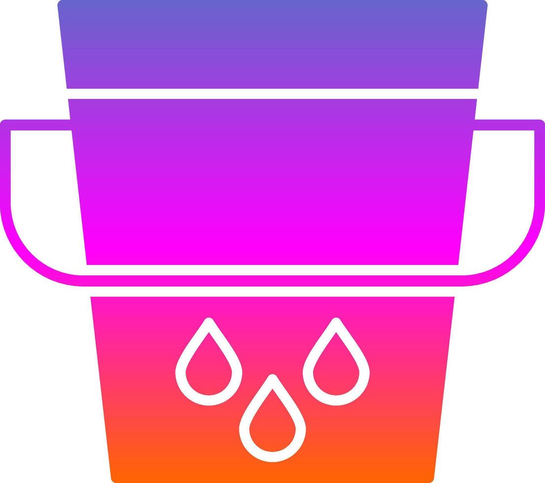 Water Bucket Glyph Gradient Icon vector