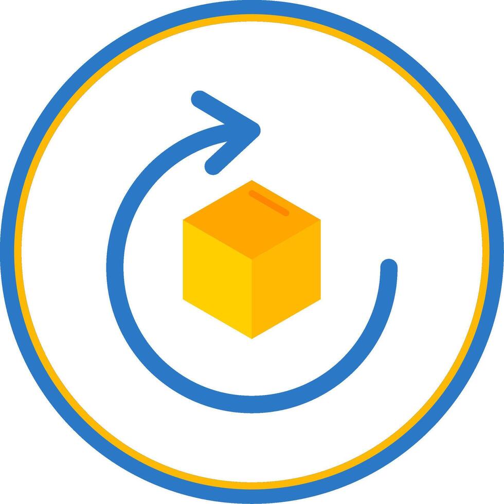 Rotate Flat Circle Uni Icon vector