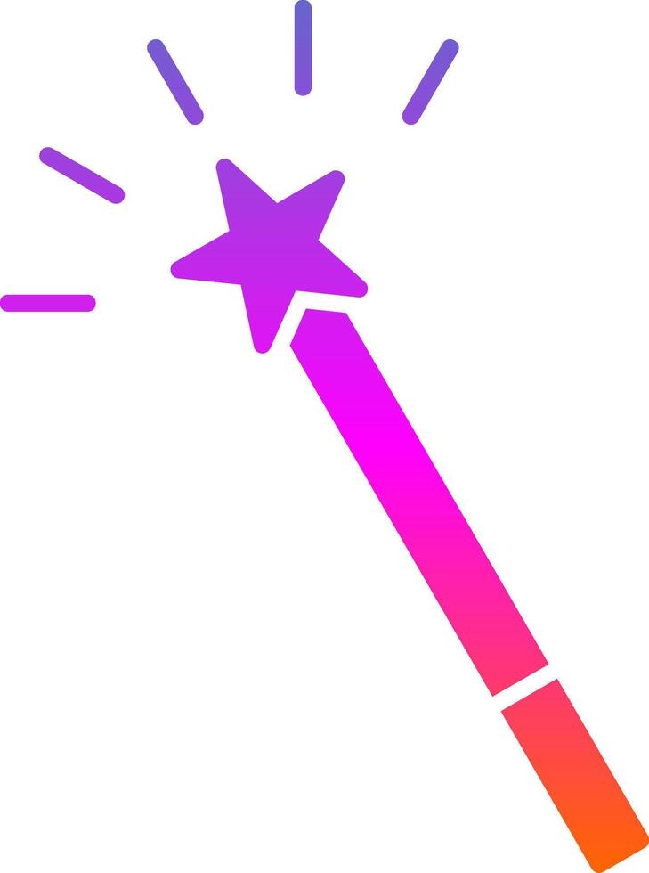 Magic Wand Glyph Gradient Icon vector
