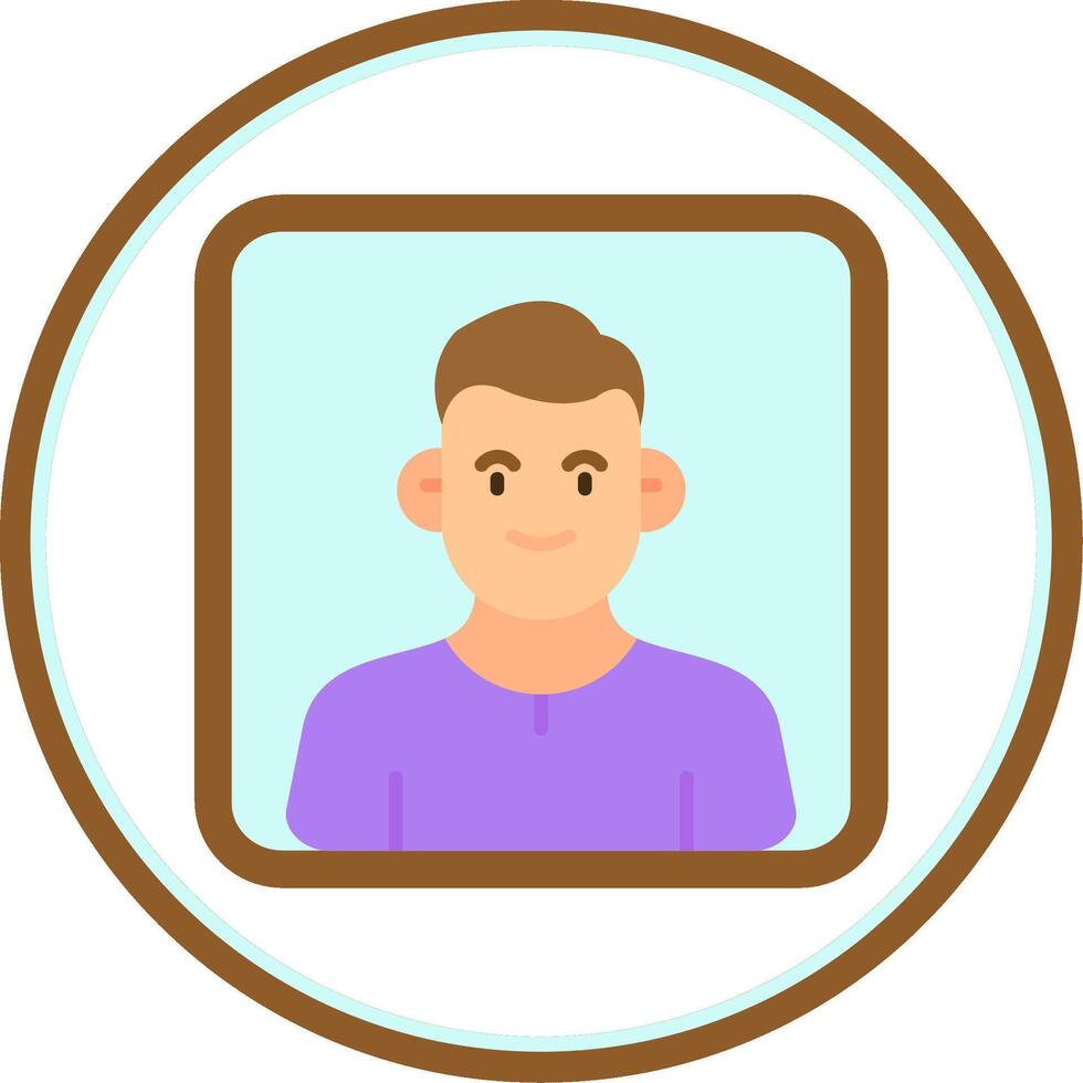 retrato plano circulo uni icono vector