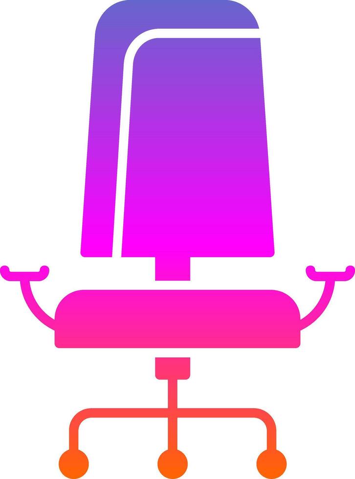 icono de gradiente de glifo de silla de oficina vector