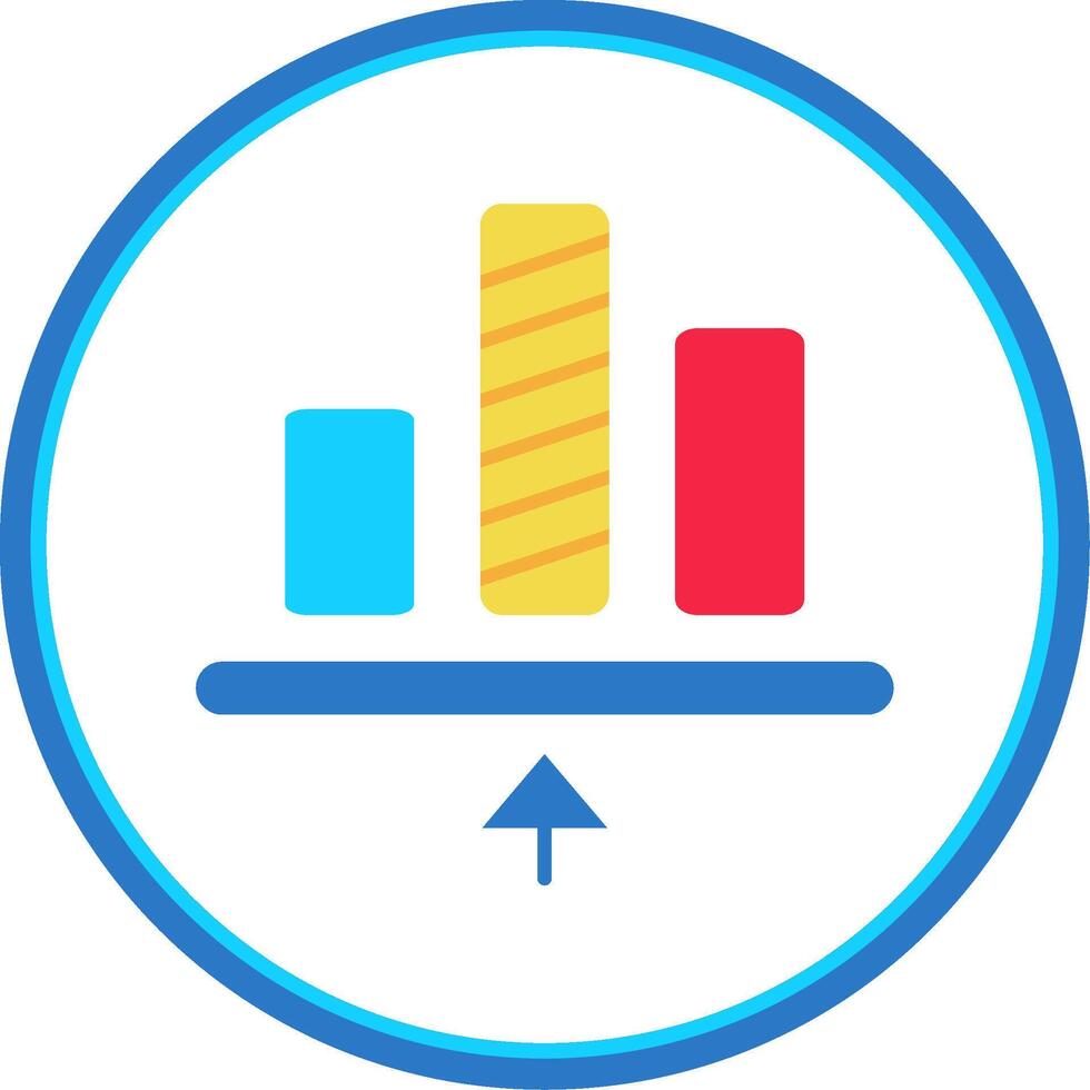 Bottom allignment Flat Circle Uni Icon vector