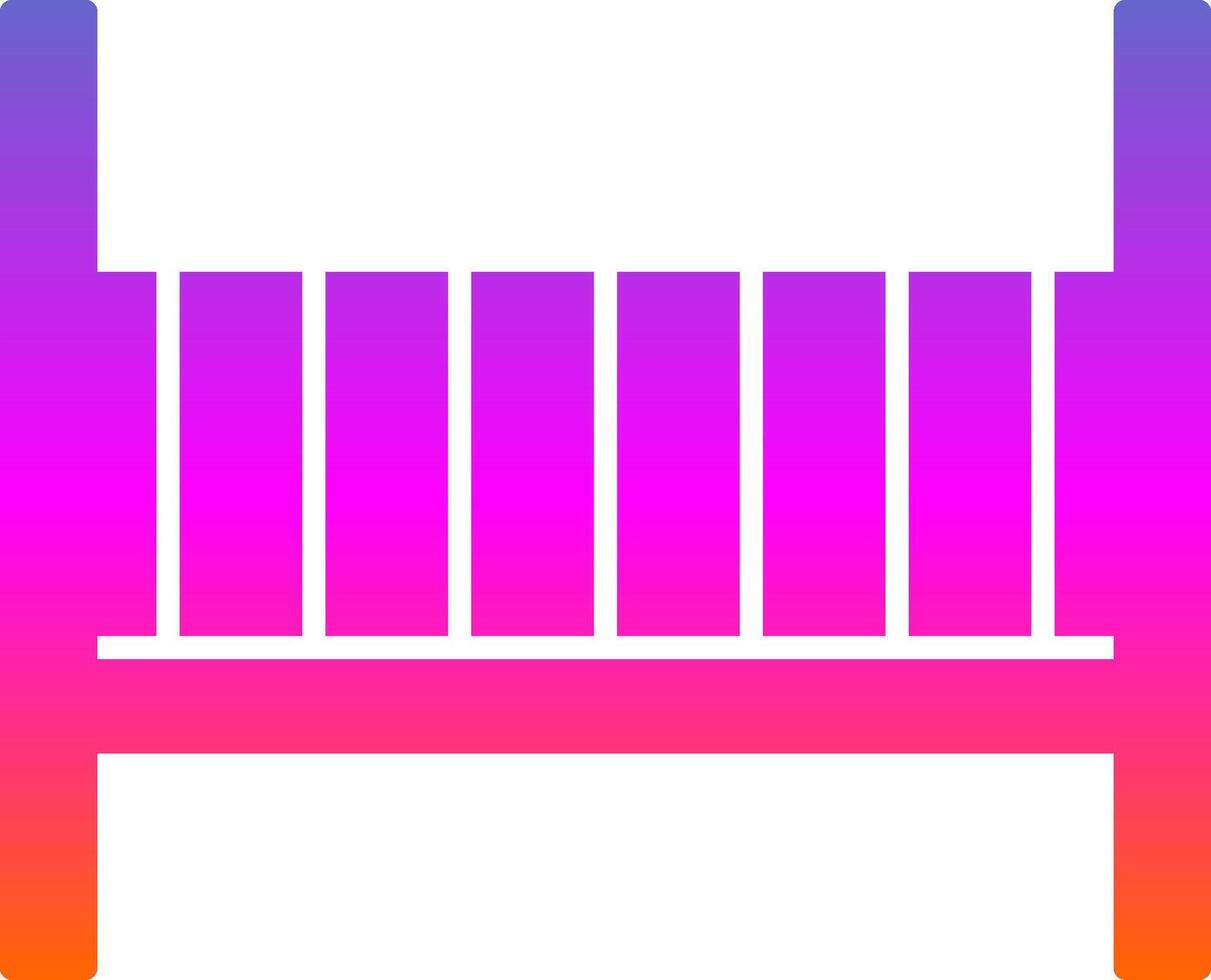 Baby Crib Glyph Gradient Icon vector