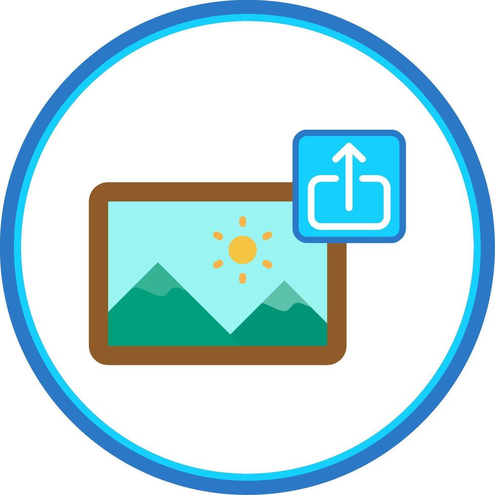 Export Flat Circle Uni Icon vector