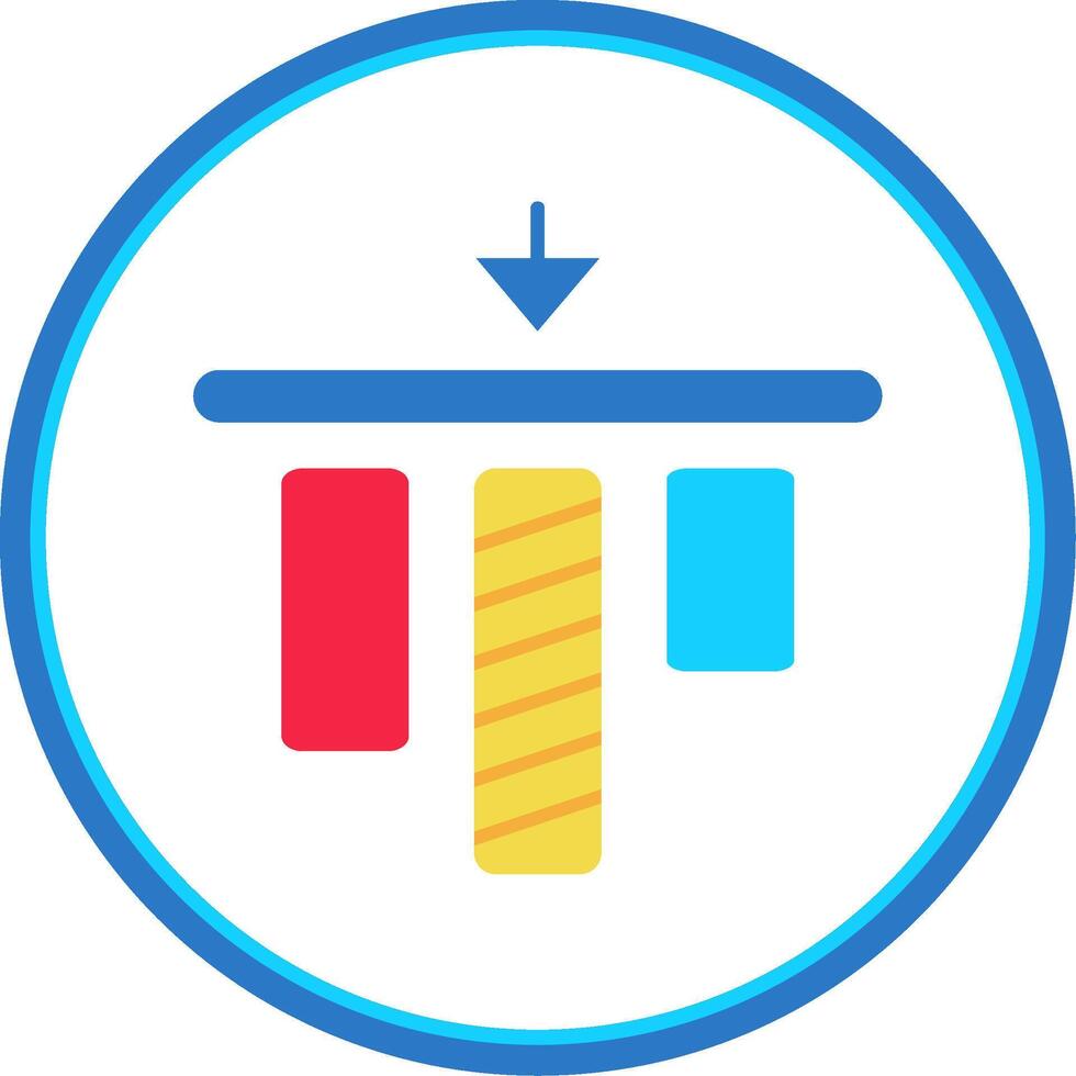 Top alignment Flat Circle Uni Icon vector