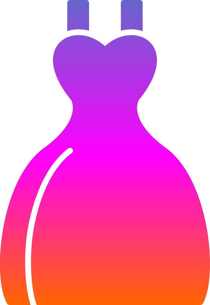 Bride Dress Glyph Gradient Icon vector