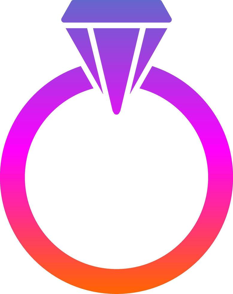 Wedding Ring Glyph Gradient Icon vector