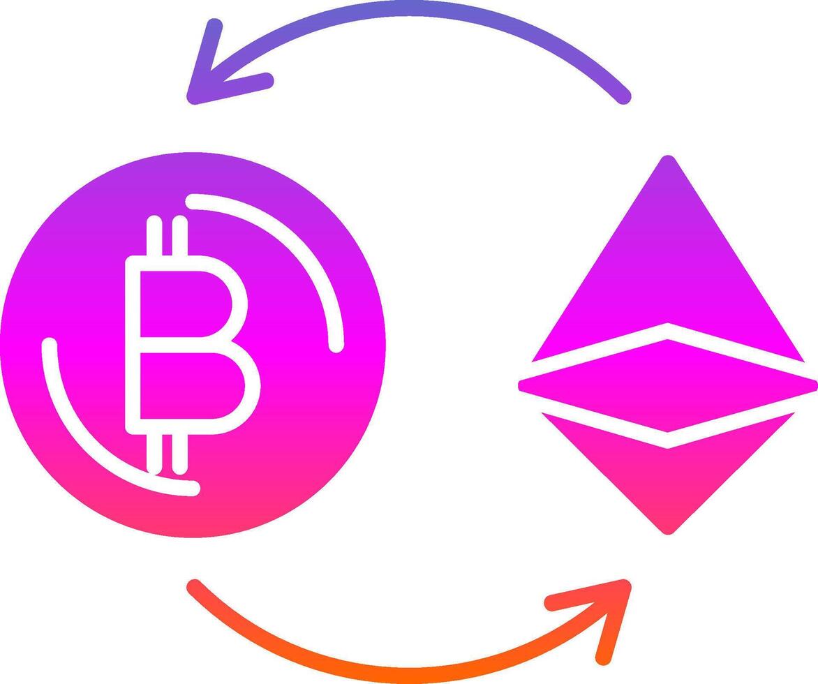 Ethereum Glyph Gradient Icon vector