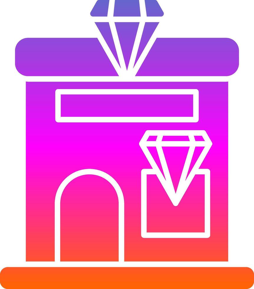 Jewelery Shop Glyph Gradient Icon vector