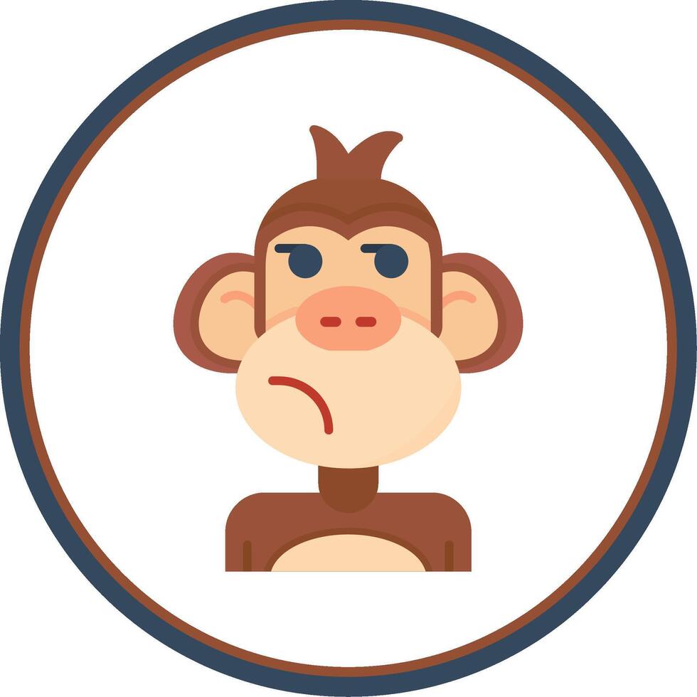 Suspicious Flat Circle Uni Icon vector
