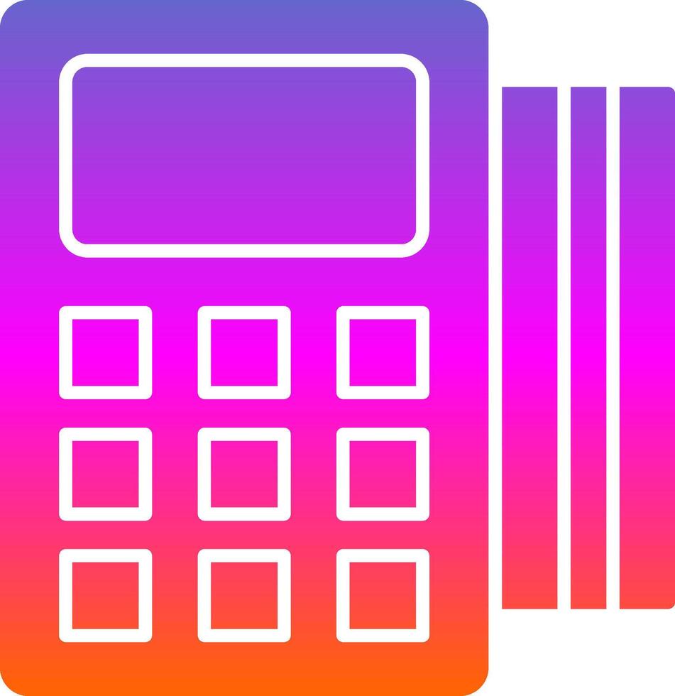 Pos Terminal Glyph Gradient Icon vector