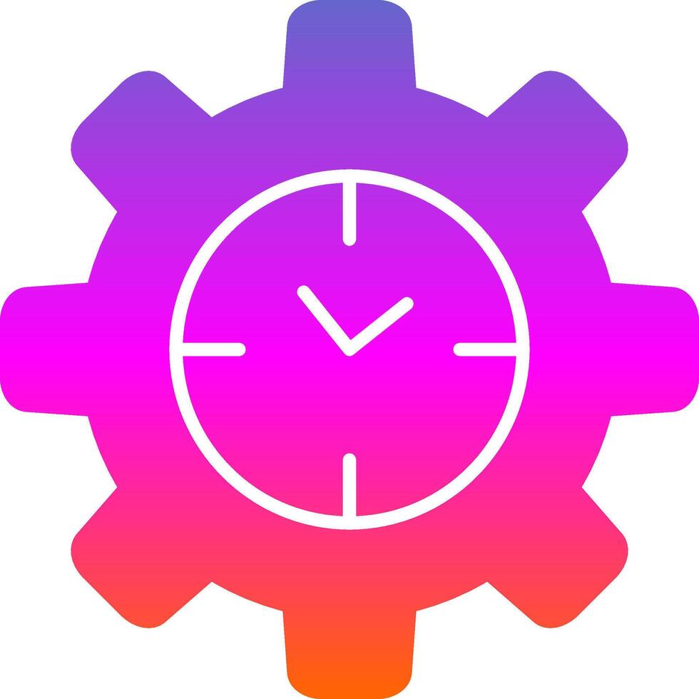 Efficient Time Glyph Gradient Icon vector