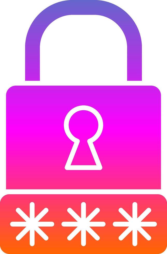 Passcode Glyph Gradient Icon vector