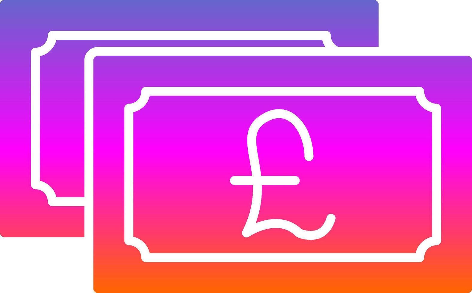 Pound Currency Glyph Gradient Icon vector