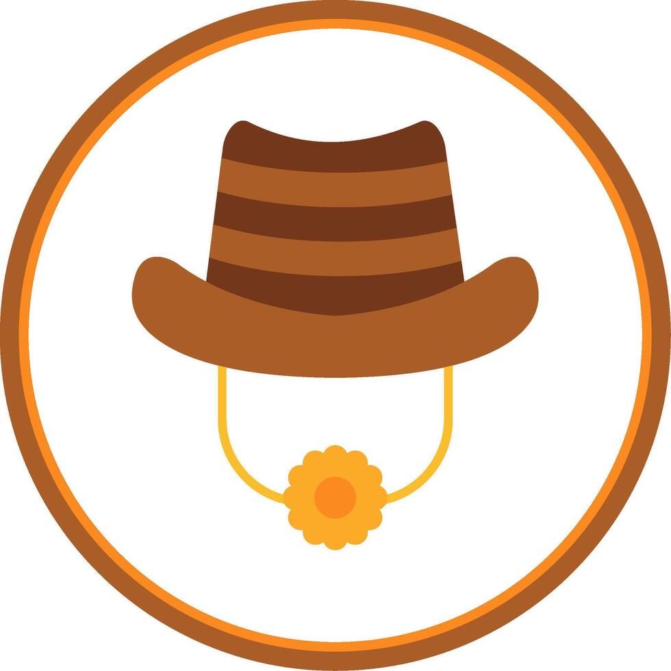 Hat Flat Circle Uni Icon vector