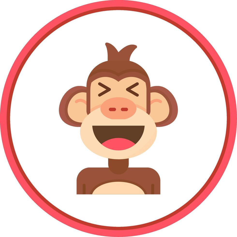 Laugh Flat Circle Uni Icon vector