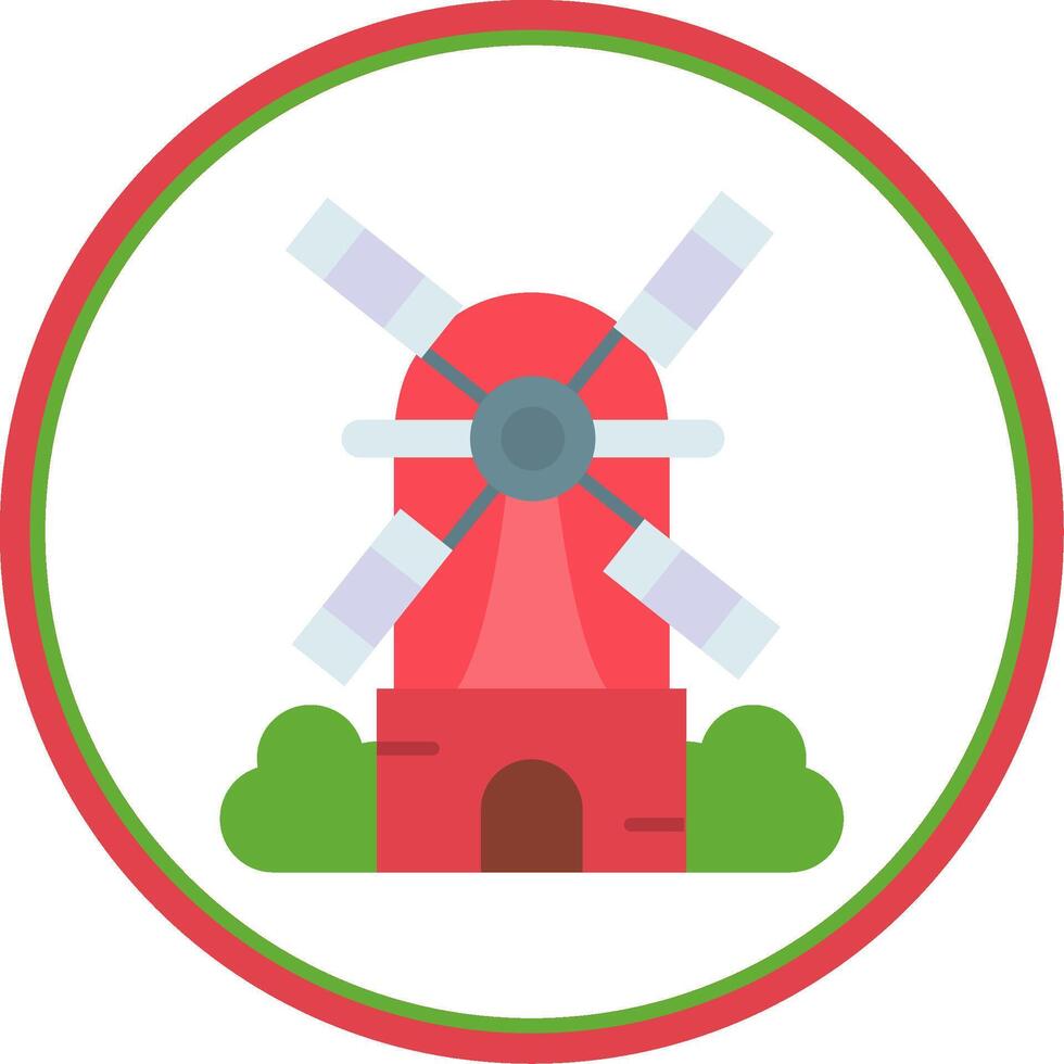 Windmill Flat Circle Uni Icon vector