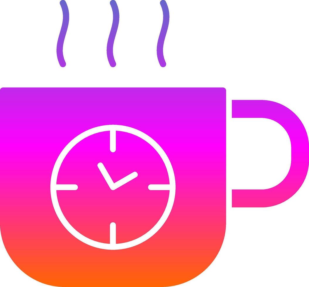 Coffee Time Glyph Gradient Icon vector