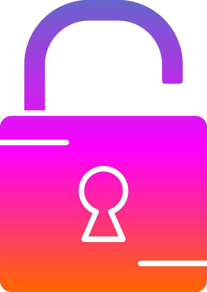 Unlocked Glyph Gradient Icon vector