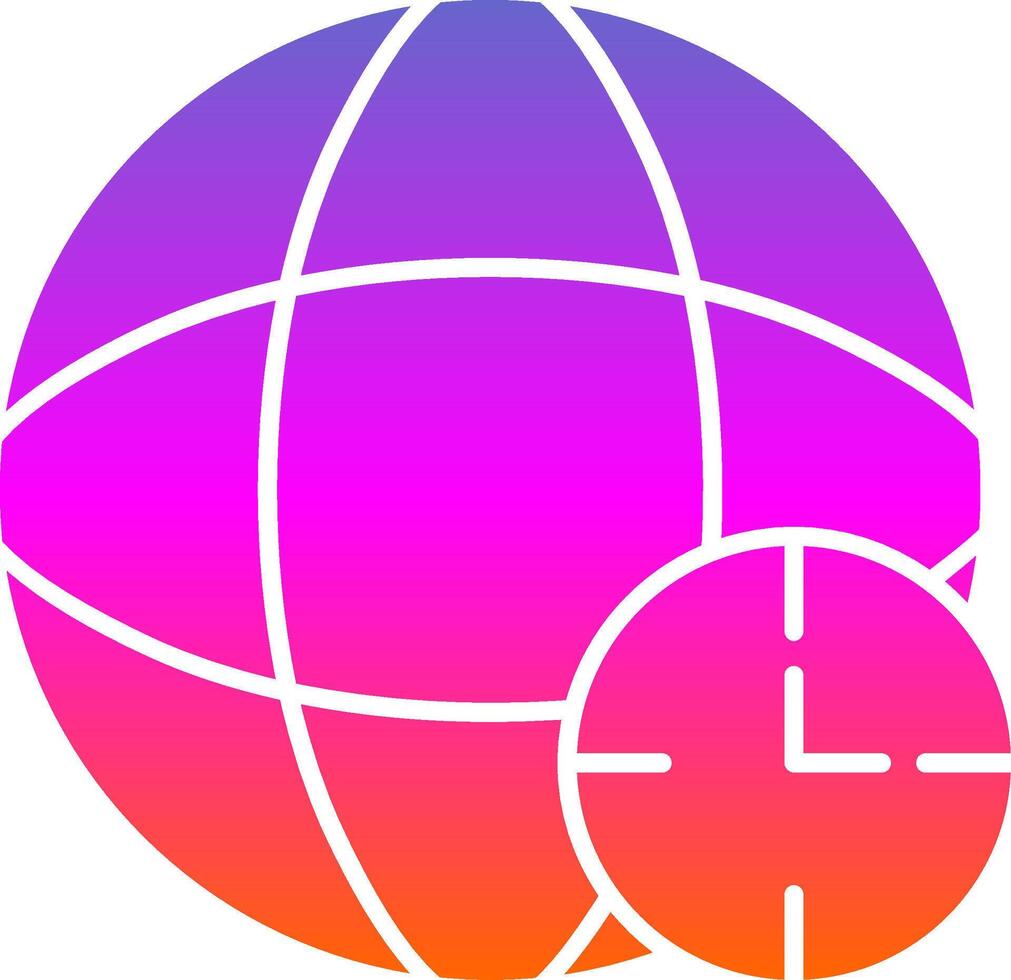 Time Zone Glyph Gradient Icon vector