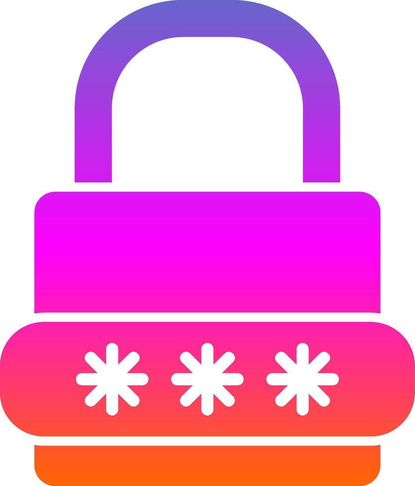 Lock Glyph Gradient Icon vector