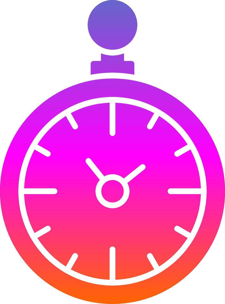 bolsillo reloj glifo degradado icono vector