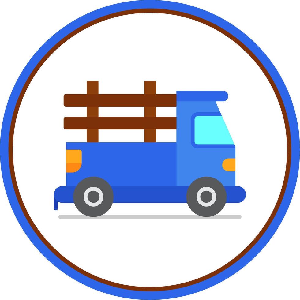 Pickup truck Flat Circle Uni Icon vector