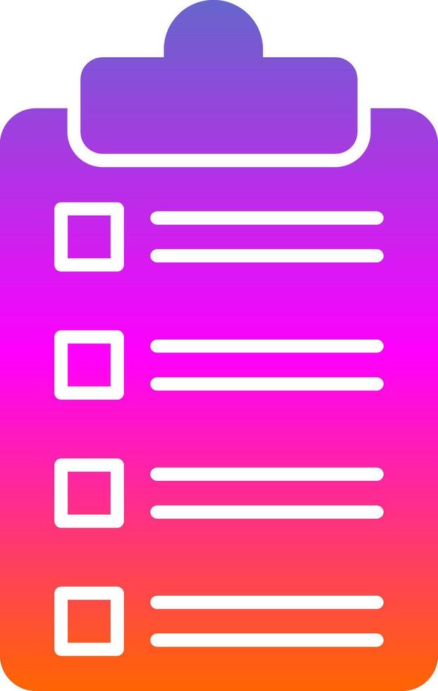 Checklist Glyph Gradient Icon vector