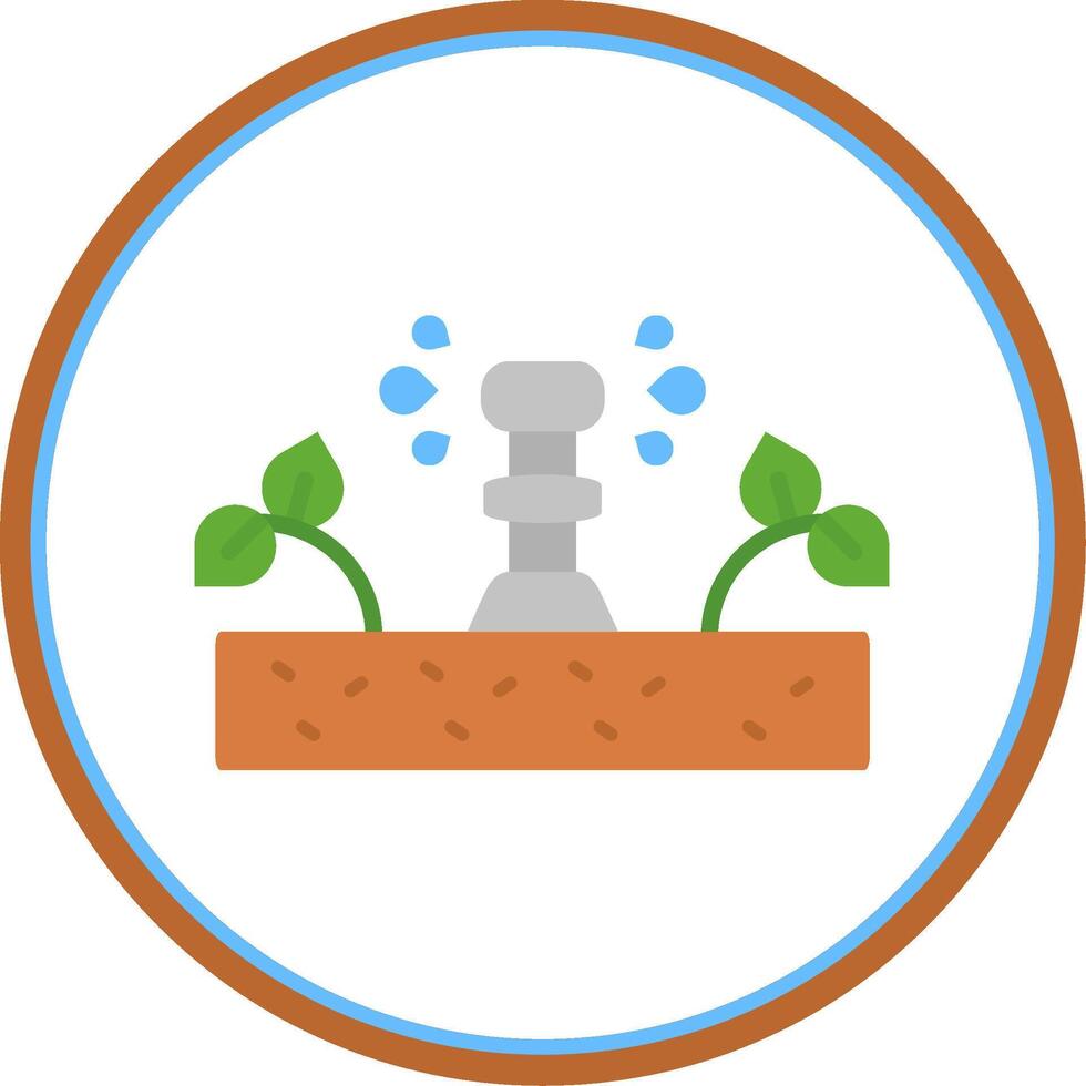 Irrigation Flat Circle Uni Icon vector