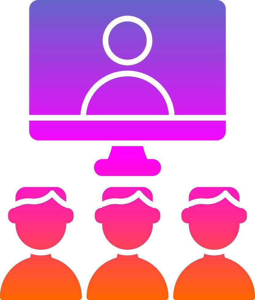 Virtual Class Glyph Gradient Icon vector