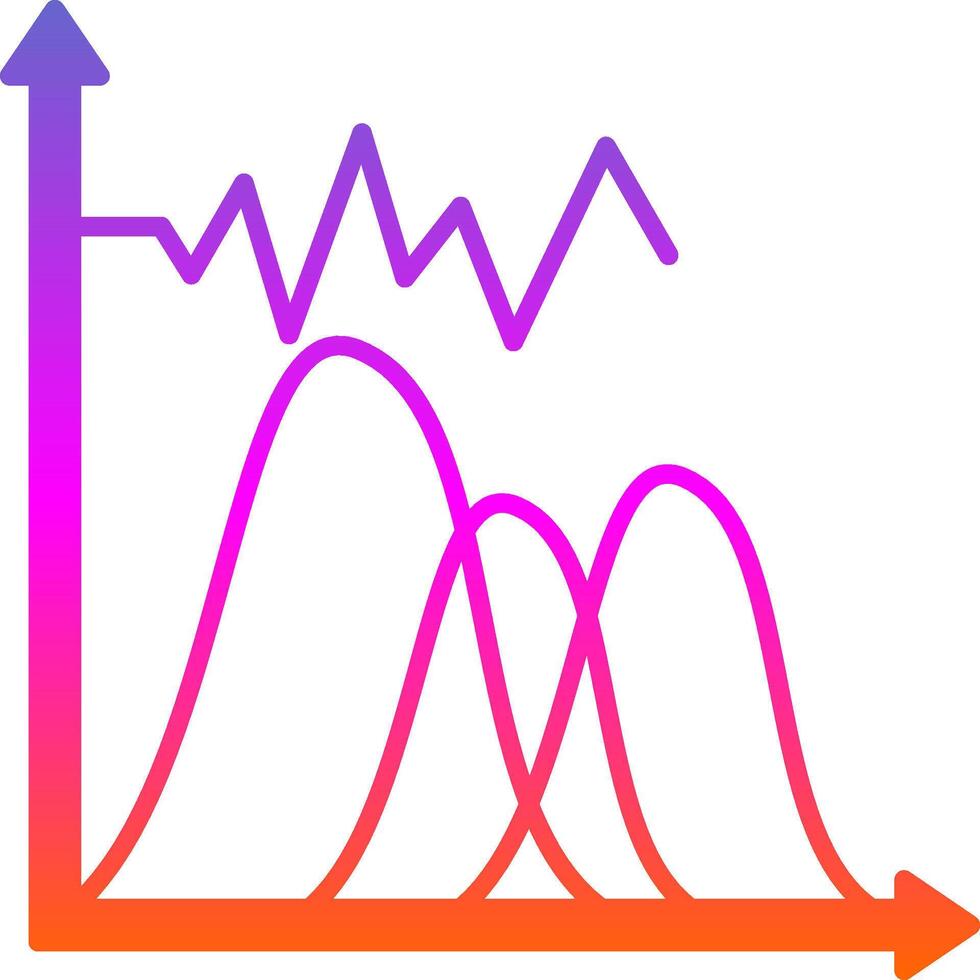 Wave Chart Glyph Gradient Icon vector