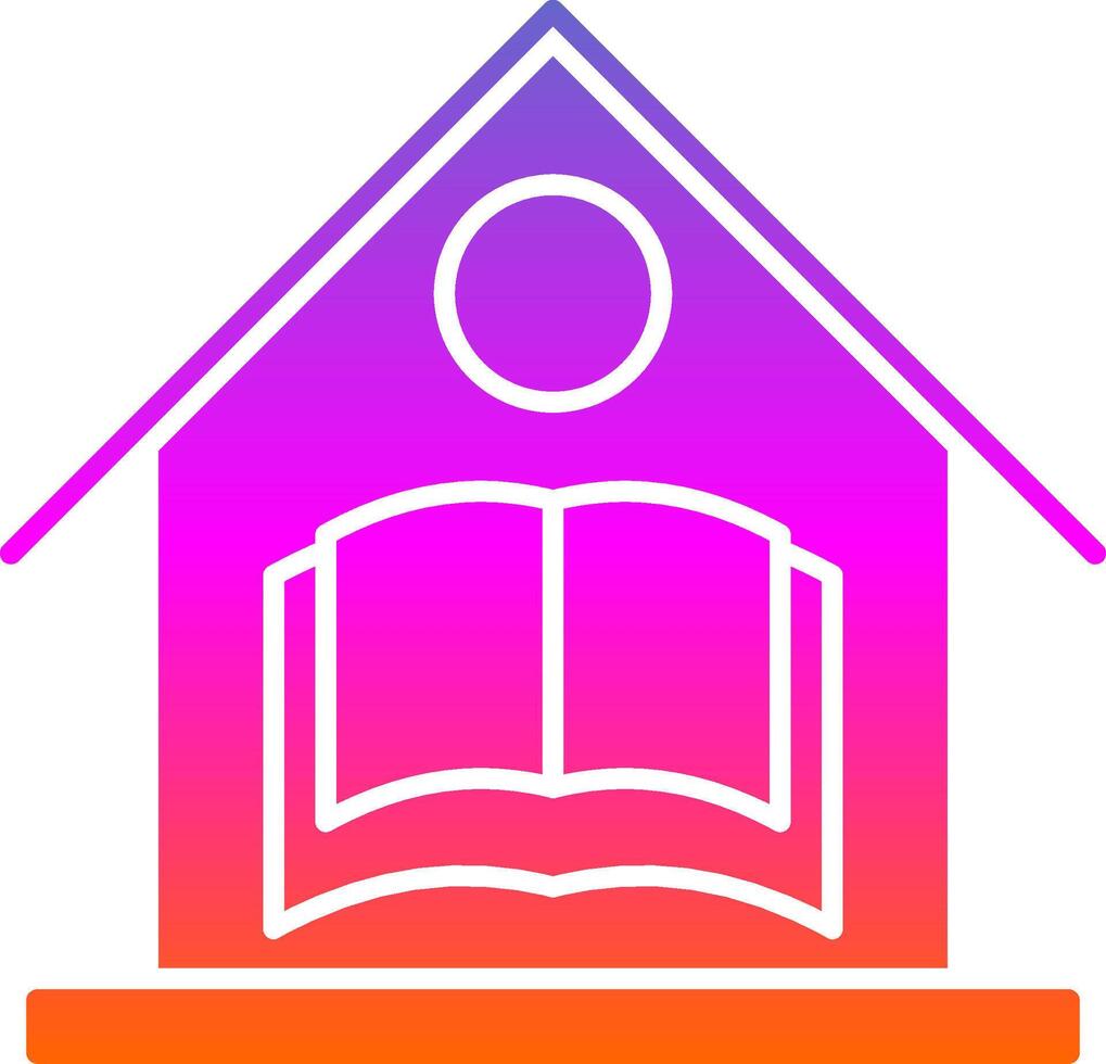 hogar colegio glifo degradado icono vector