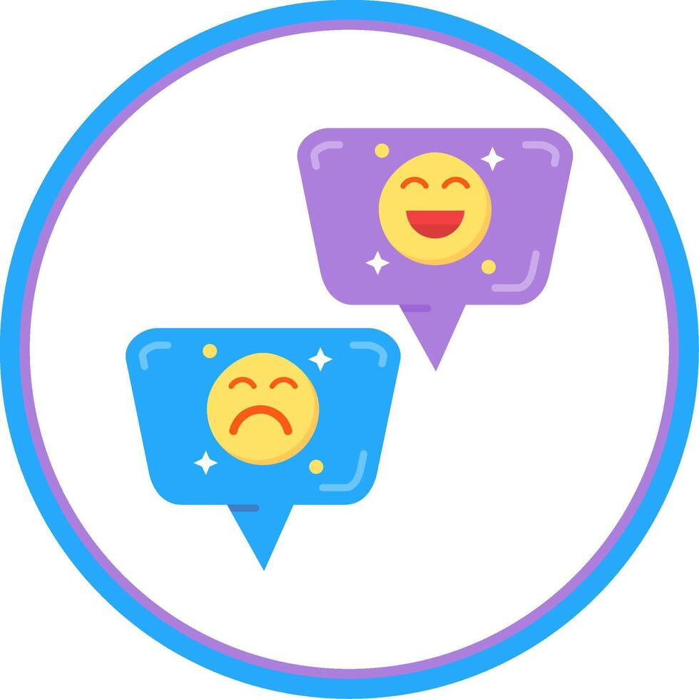 Emojis Flat Circle Uni Icon vector