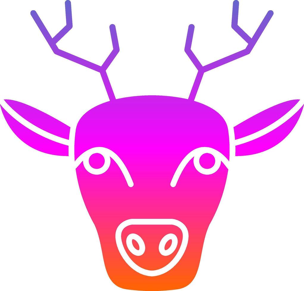 Deer Glyph Gradient Icon vector