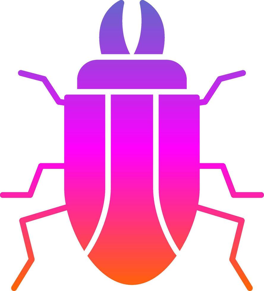 escarabajo glifo degradado icono vector