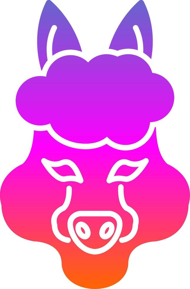 Alpaca Glyph Gradient Icon vector