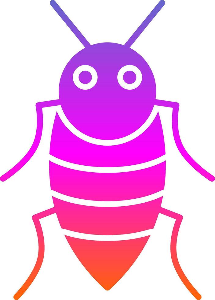 insecto glifo degradado icono vector