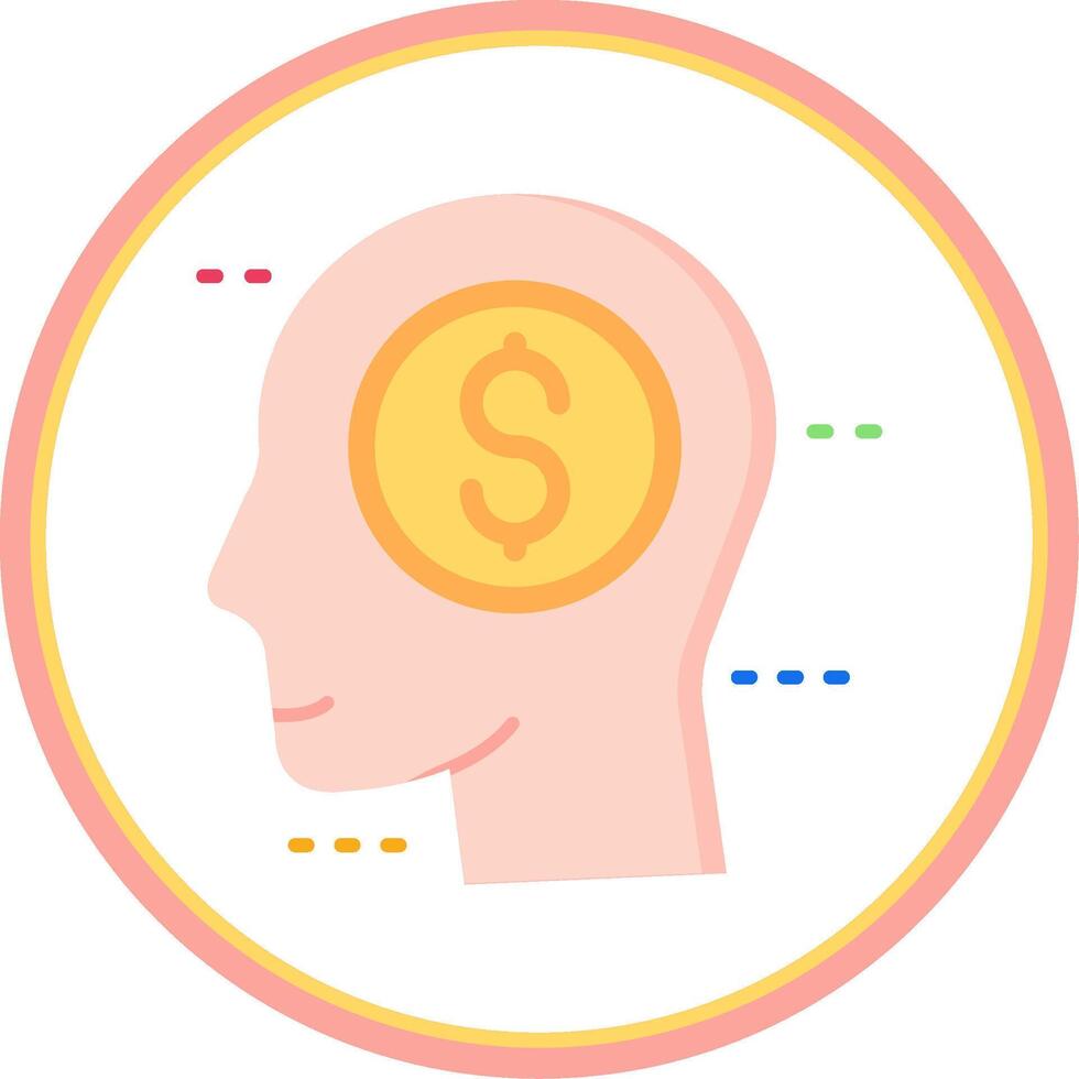Greed Flat Circle Uni Icon vector
