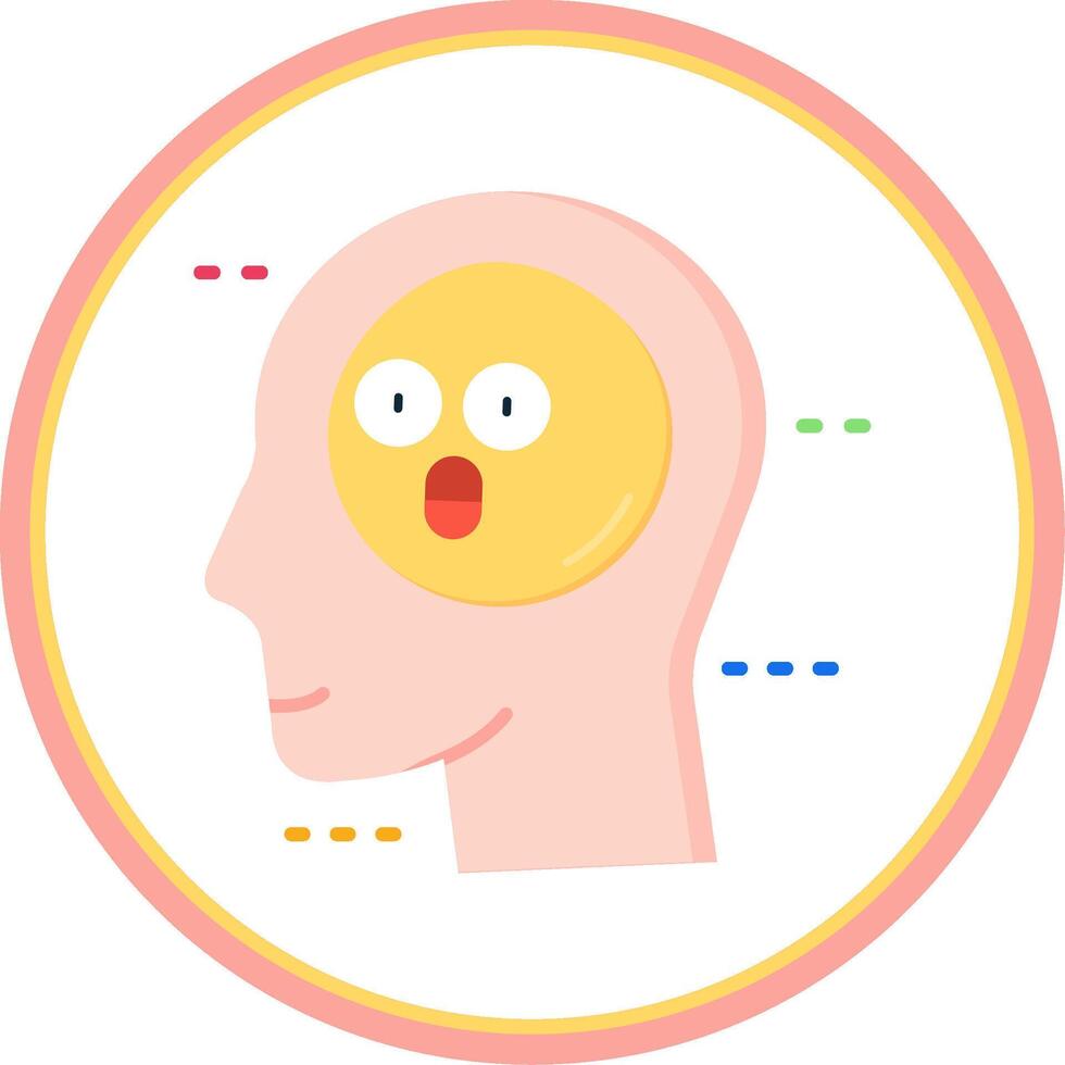 Shocked Flat Circle Uni Icon vector