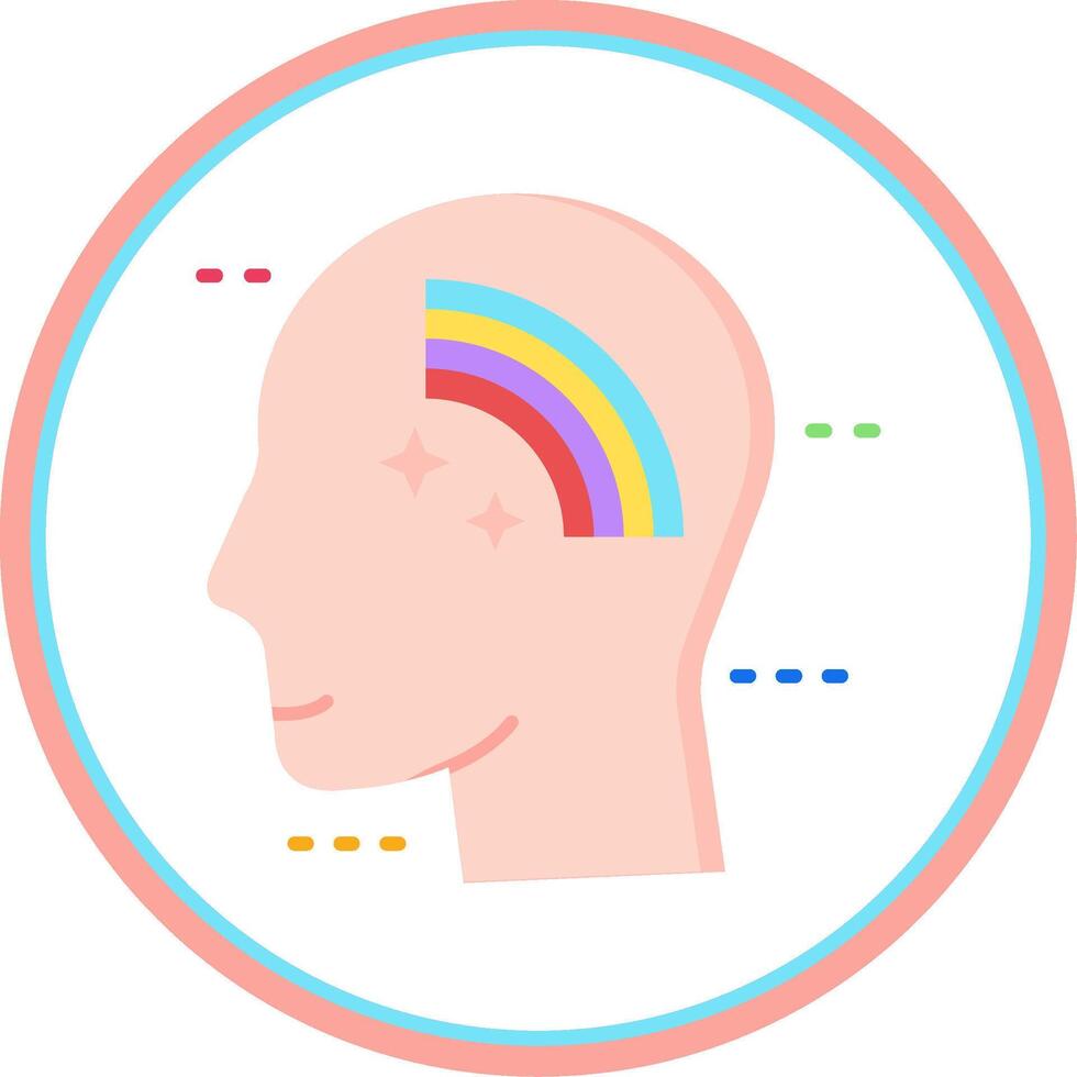 Positive thinking Flat Circle Uni Icon vector