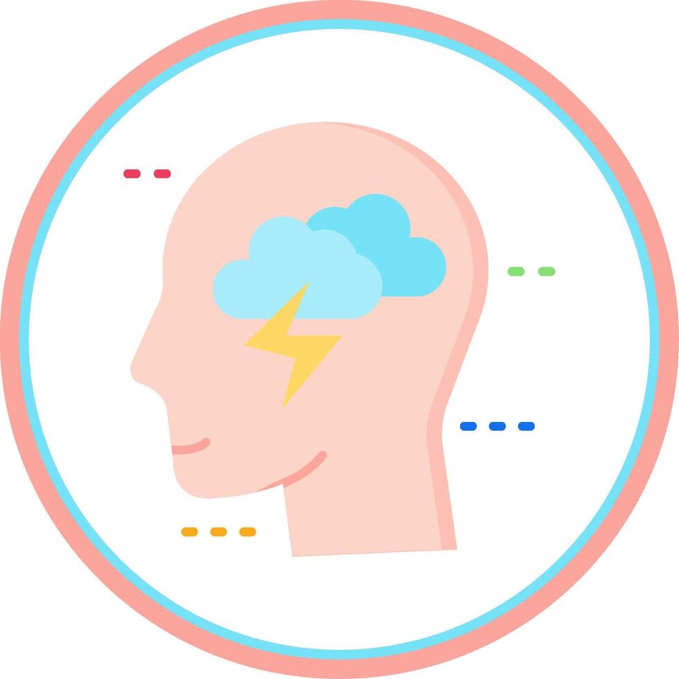 Brainstorm Flat Circle Uni Icon vector