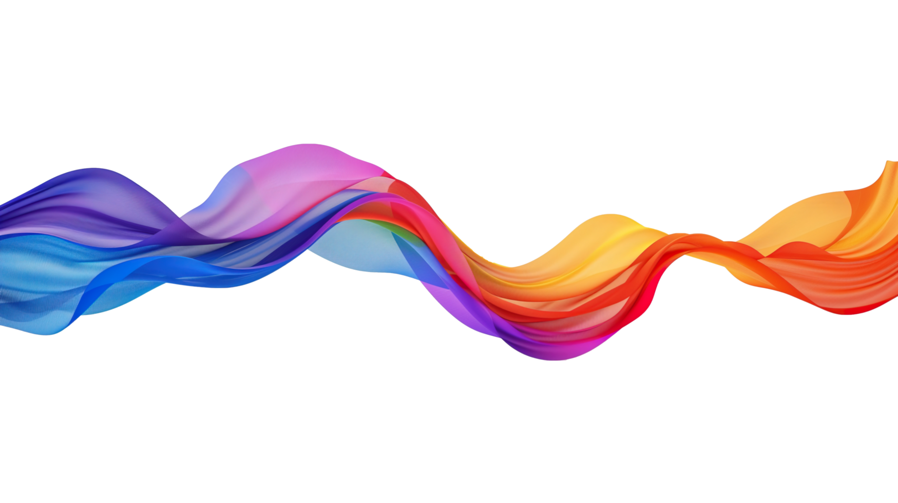 AI generated Abstract swirl gradient color fabric texture ribbon png