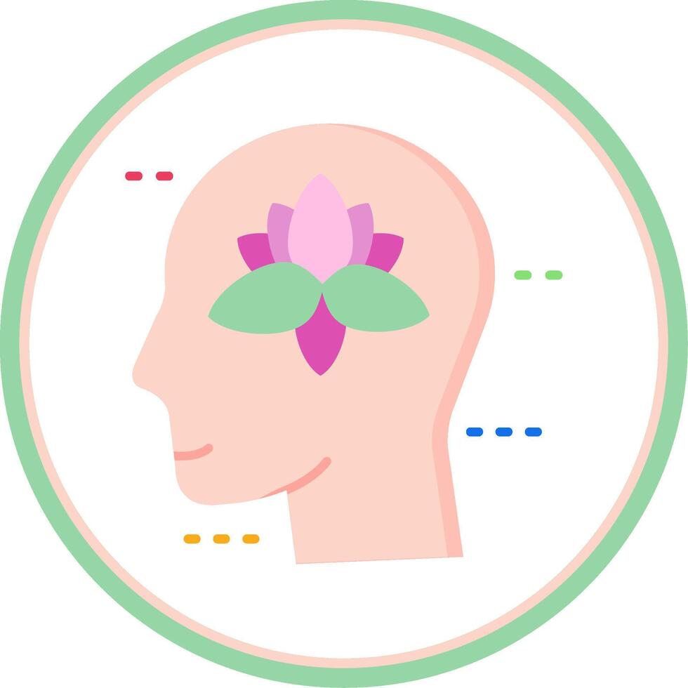 Meditation Flat Circle Uni Icon vector