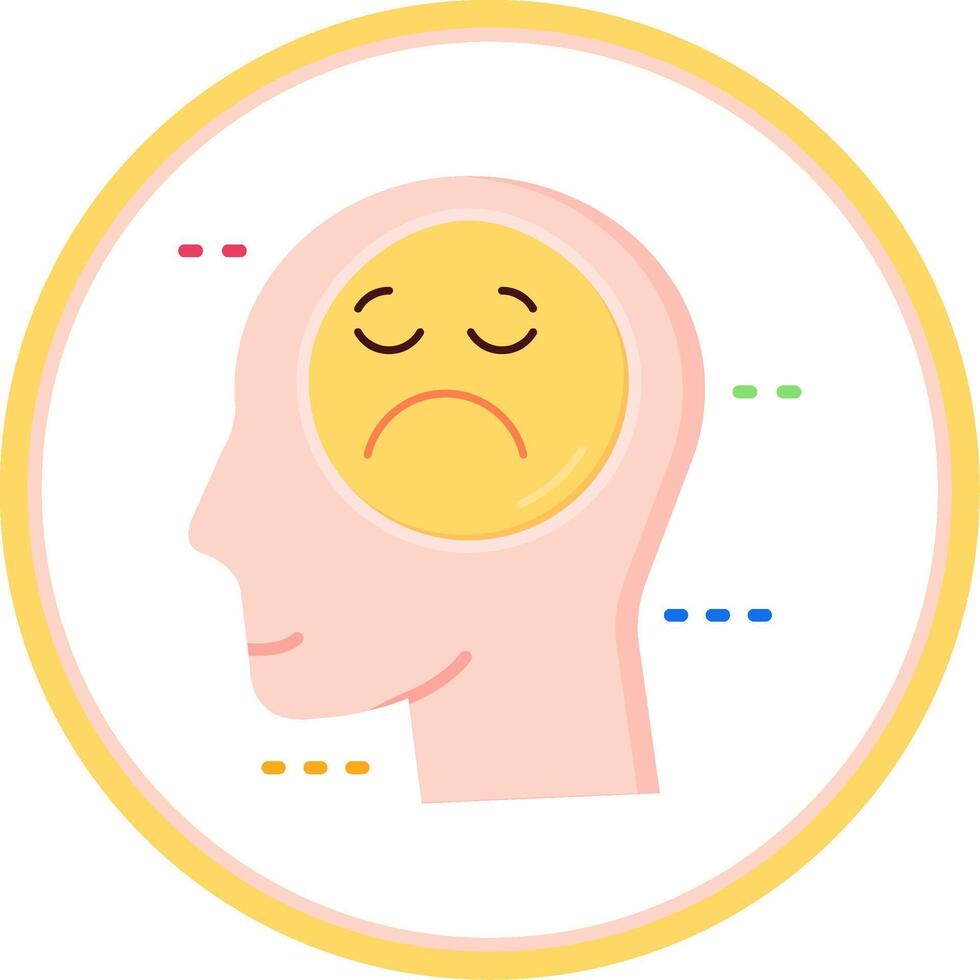 Sadness Flat Circle Uni Icon vector